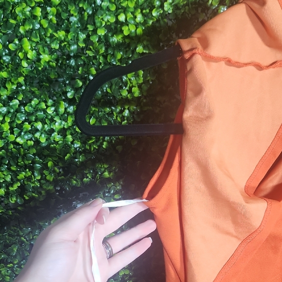 Orange Flutter Sleeve Mini Dress Size Xs - Picture 3 of 6